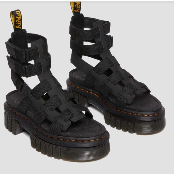DR MARTENS Ricki Gladiator Black Platform Gladiator Sandals Size 6 - Picture 2 of 6